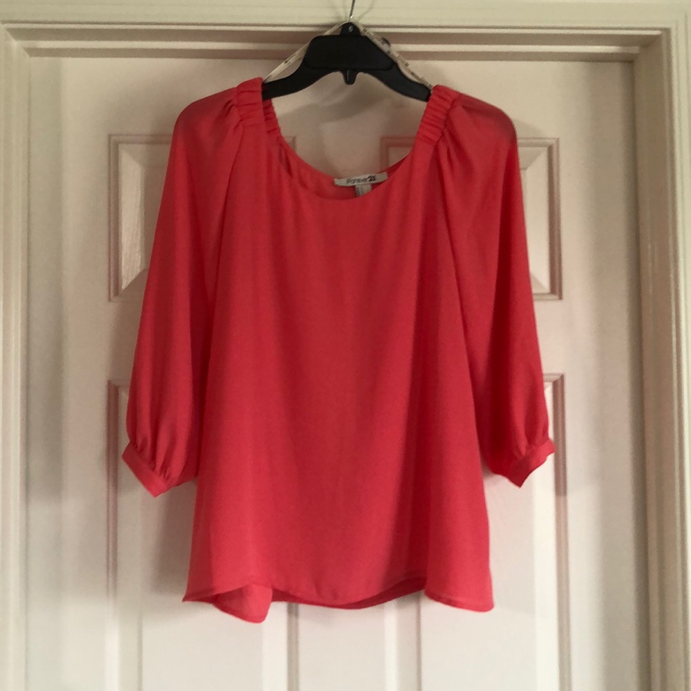 NWOT coral sheer top
